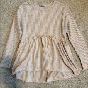 Miss Sparkling Waffle Bump Friendly Peplum Top